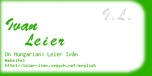ivan leier business card