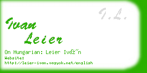 ivan leier business card